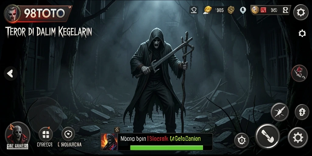 Screenshot dari gameplay 98TOTO yang penuh ketegangan dan kengerian.