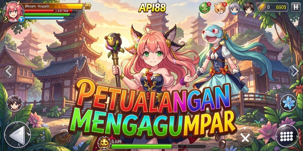 Tampilan gameplay Anime yang menakjubkan dan penuh warna.