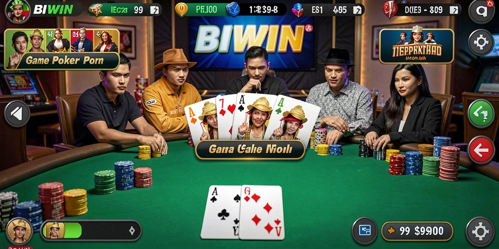 Tampilkan momen seru saat bermain poker di BIWIN.