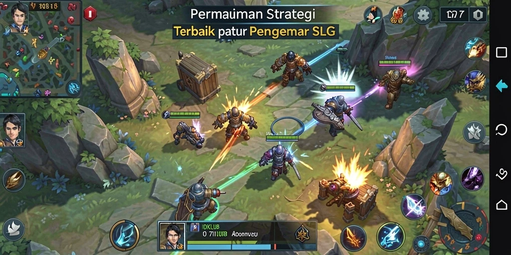 Screenshot gameplay IDKLUB yang menunjukkan peperangan epik dan strategi mendalam.