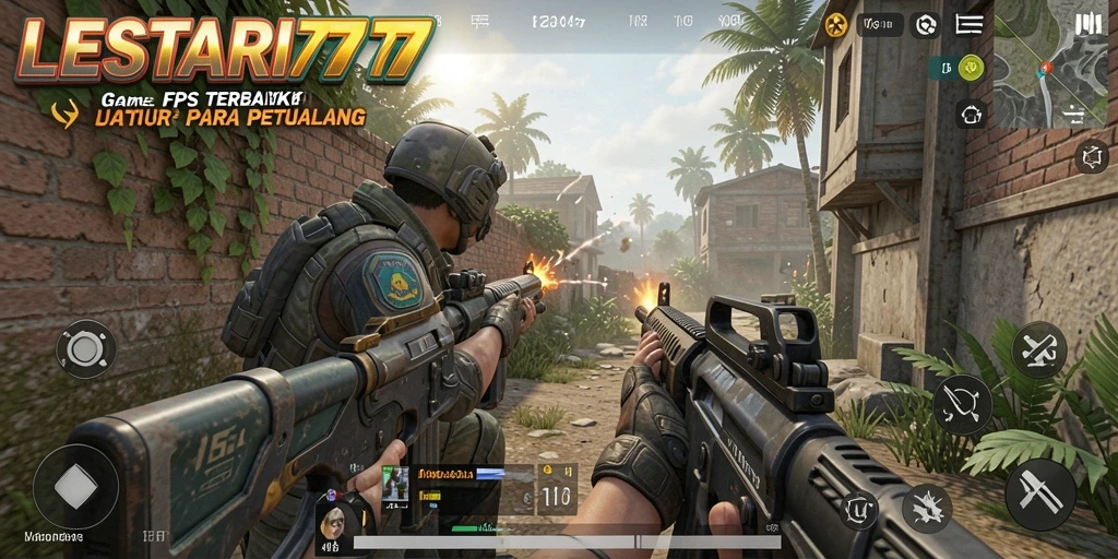 Tampilan gameplay LESTARI777 dengan aksi tembak-menembak yang intens.