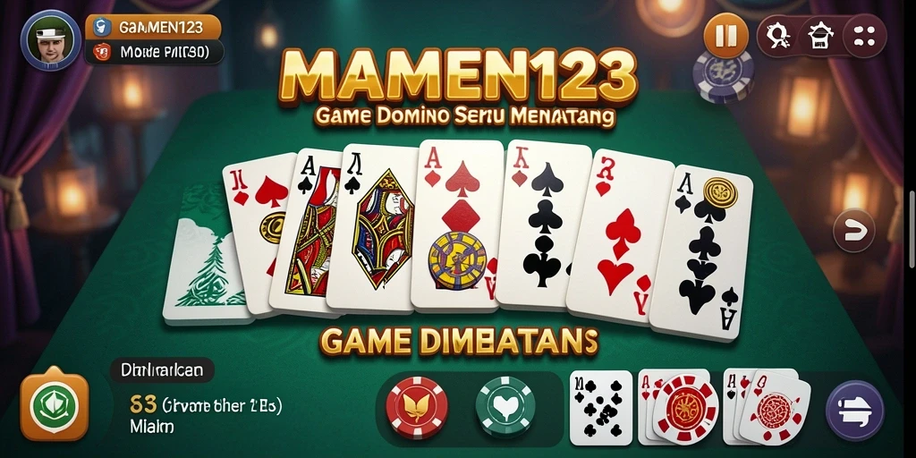 Tampilan gameplay seru MAMEN123 yang menampilkan dinamika permainan Domino.