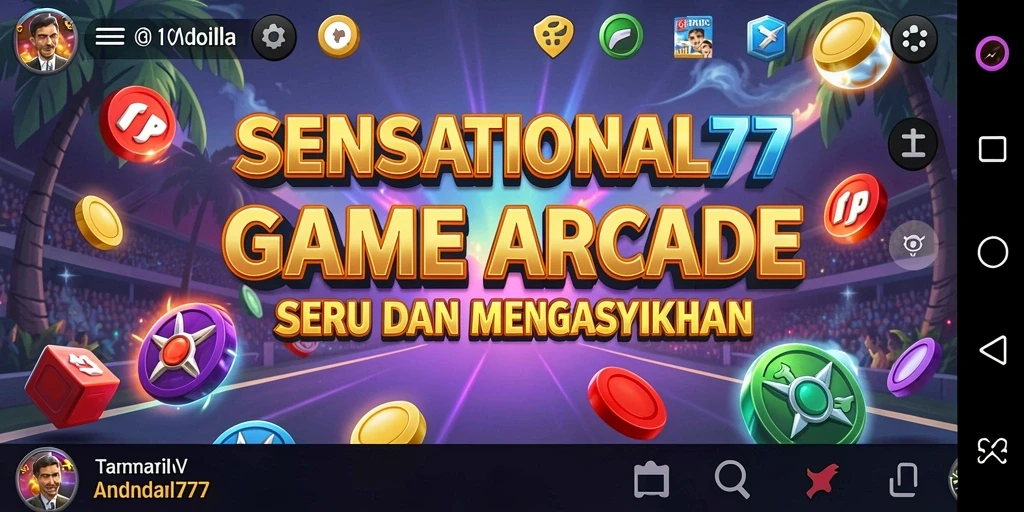Screenshot gameplay SENSATIONAL77 menampilkan aksi seru permainan Arcade.