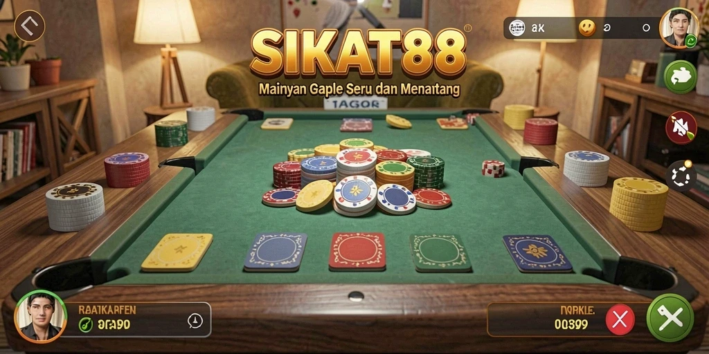 Screenshot gameplay SIKAT88 yang menampilkan keseruan bermain Gaple.