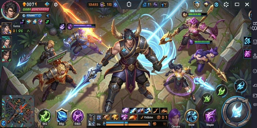 Screenshot utama SOBATGAMING menampilkan aksi seru dalam game MOBA.
