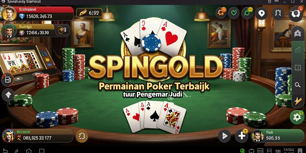 Tampilan gameplay SPINGOLD yang menegangkan dan dinamis dalam permainan Poker.