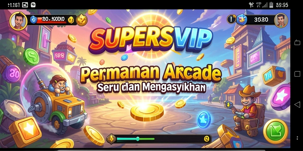 Screenshot gameplay SUPERSVIP yang menampilkan aksi seru dan grafis menawan.
