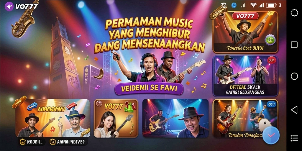 Screenshot utama VO777 dengan gameplay musik yang seru dan interaktif.